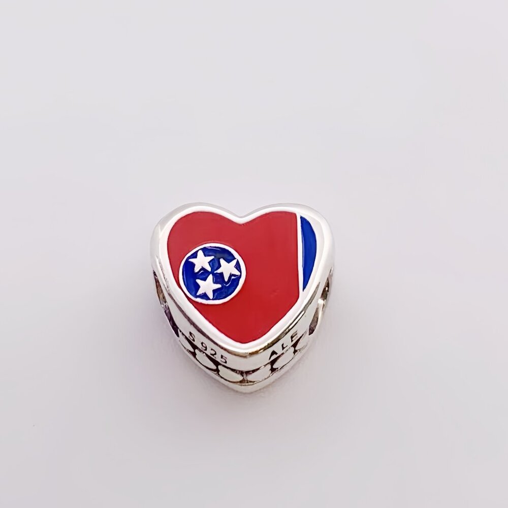 Pandora Tennessee Flag Heart Charm